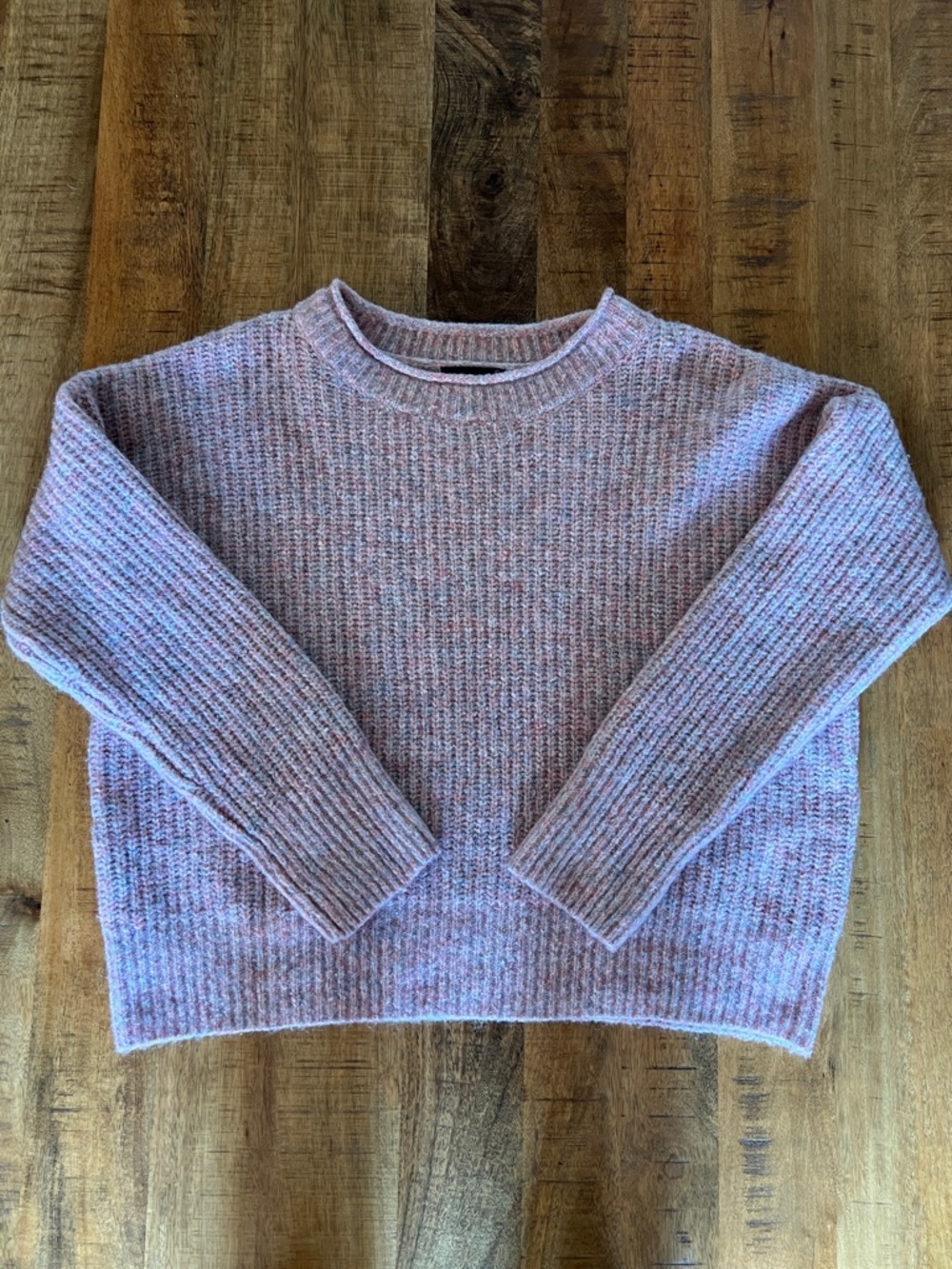 RACHEL Rachel Roy Heathered Pink Scoopneck Sweater